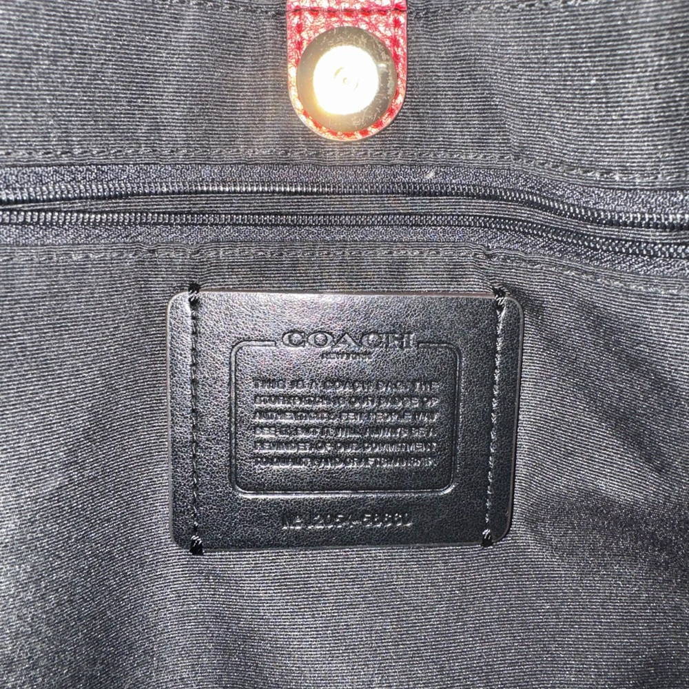 Coach Derby Cherry Red Leather Tote - Picture 2 of 4
